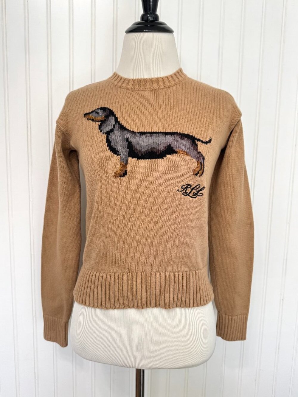 Lauren Ralph Lauren Women’s Intarsia Dachshund Knit Sweater - XS Taupe